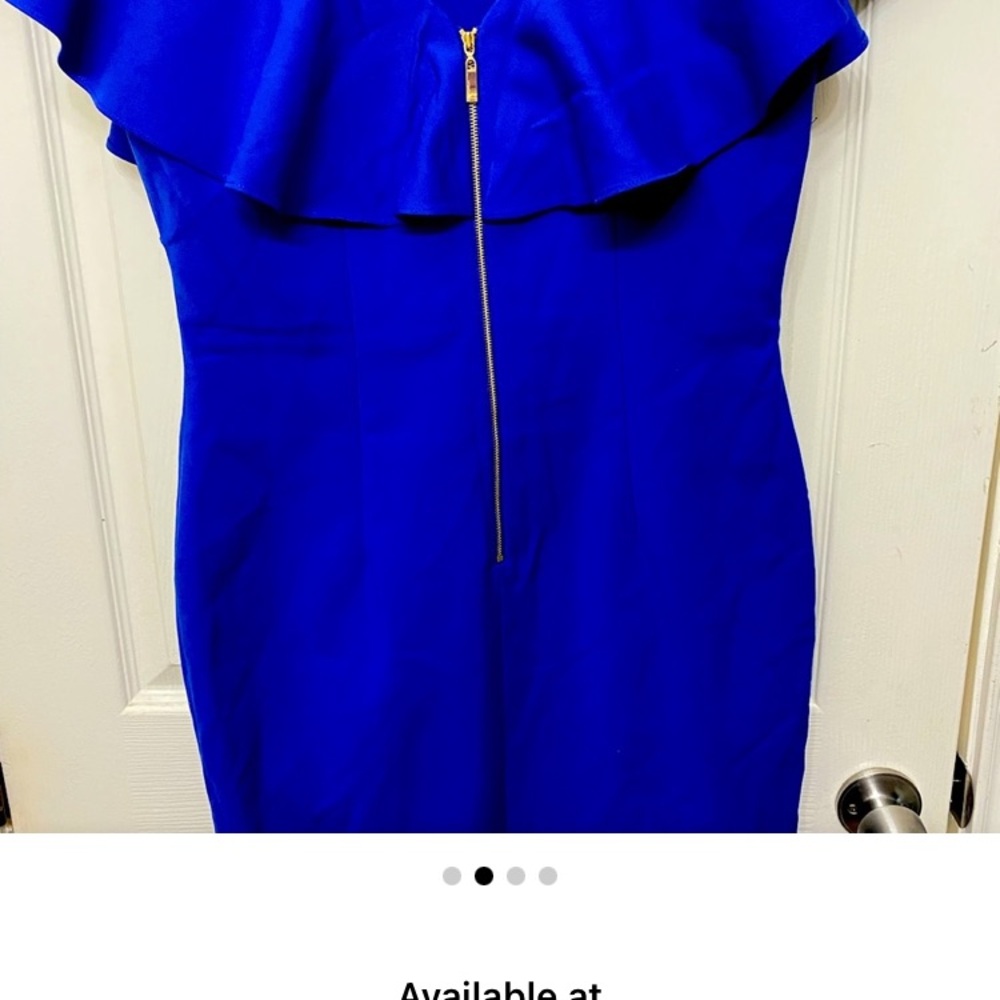 Antonio Melani Dress Ruffle Sleeve Blue Midi size 8 - Picture 7 of 9